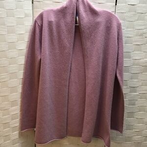 Neiman Marcus Mauve Open Front Cardigan